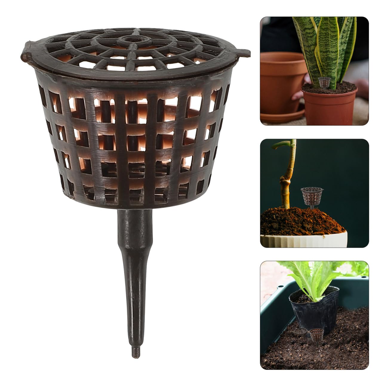 Boîte à Engrais Plastique pour Plantes Bonsai 20 Pièces Couleur Café avec Couvercle