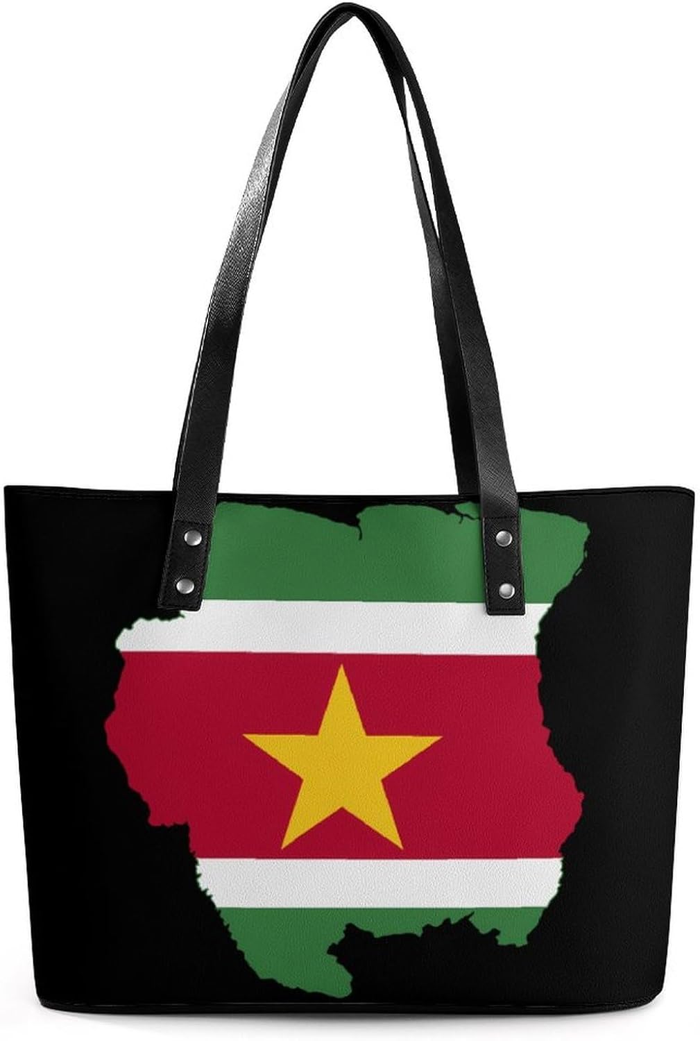 Flag Map of Suriname Women's Satchel Handbags Tote Shoulder Bag Purses for Travel Shopping Work