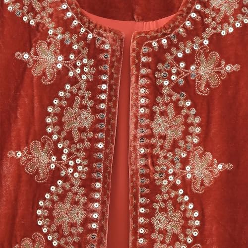 Image of Women Vintage Floral Embroidered Vest Y2K Sleeveless Open Front Cardigan Boho Linen Cropped Waistcoat