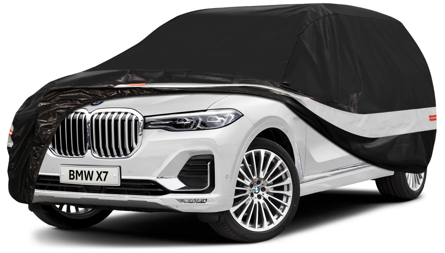 10 Layers SUV Car Cover Custom Fit for BMW X7 (2018-2024) Waterproof All Weather for Automobiles, Outdoor Full Cover Sun UV Rain Protection with Cotton.Black