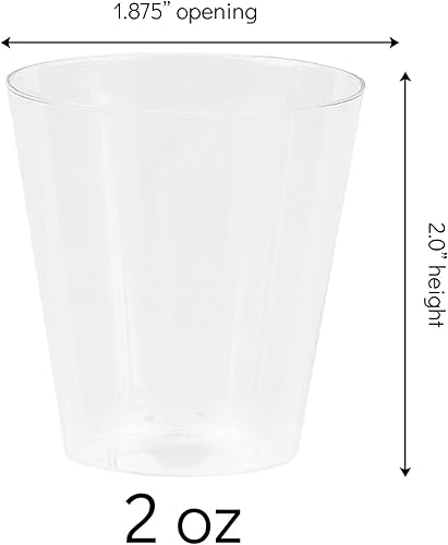 Miniatura 2 de Plasticpro Vasos desechables de plástico duro de 2 onzas ideales para whisky gelatina tiros degustación salsa salsas salsas salsas y muestras