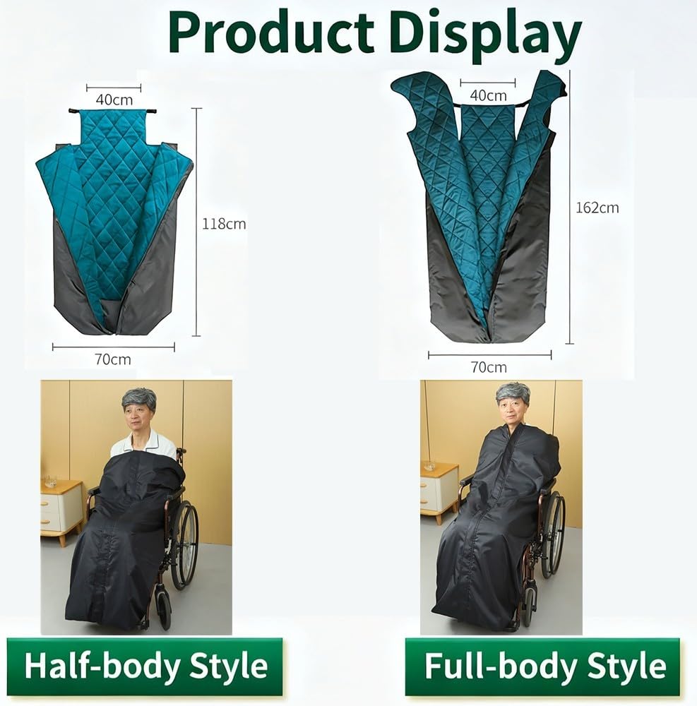 Saco para Silla De Ruedas De Felpa Gruesa Impermeable, Manta para Adultos Resistente Al Viento con Ajuste Universal, Ideal para Cuerpo Inferior Y Uso Diario En Silla De Ruedas