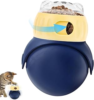 Intelligenzspielzeug für Katzen Verstellbarer Leckerli-Spender für Wohnungskatzen Interaktives Katzenspielzeug IQ-Training zur Geistigen Stimulation gegen Langeweile