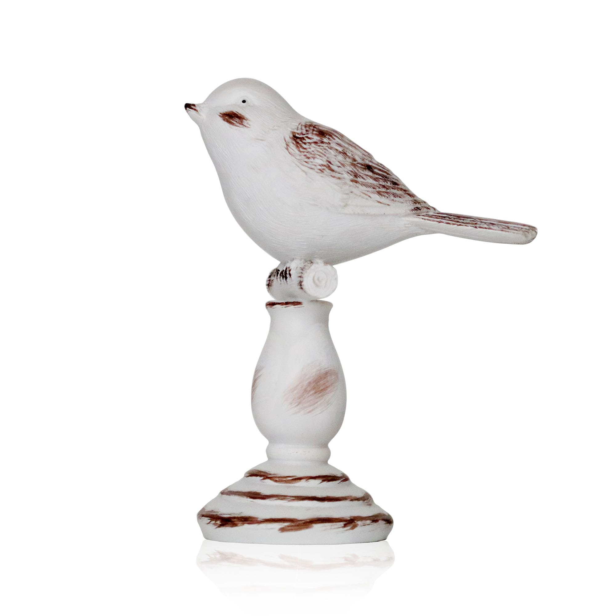 Wisifayardin Sparrow Decor - Bird Finial Figurine - Rustic Spparow Statue for Farmhouse Home Decorative Accessories - 3.5'' L x 3.1'' W x 7'' H