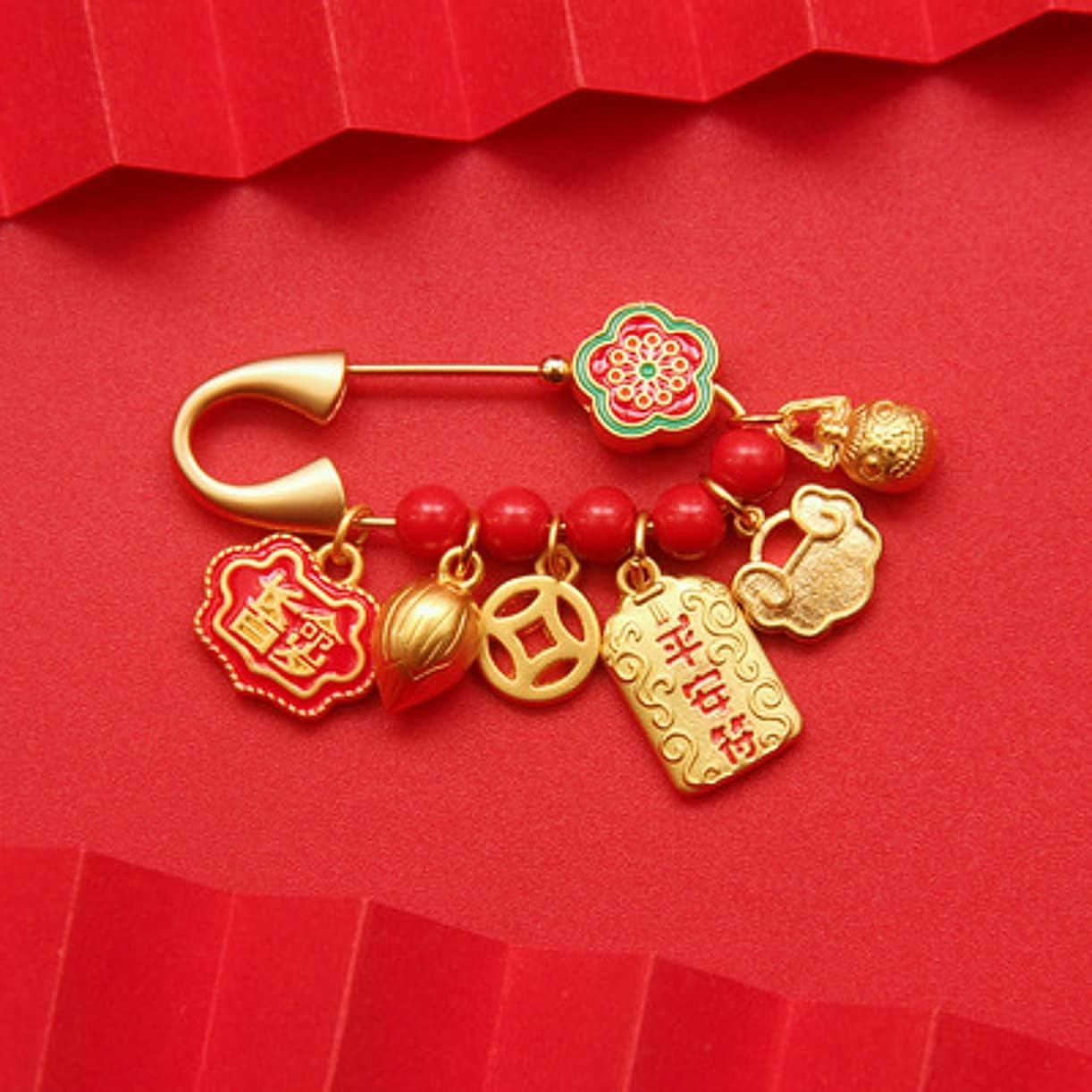 WellieSTR Brass Traditional Chinese Feng Shui Protection Baby Pregnant Woman Pendant for Drive Out Evil Spirits,护身符 辟邪