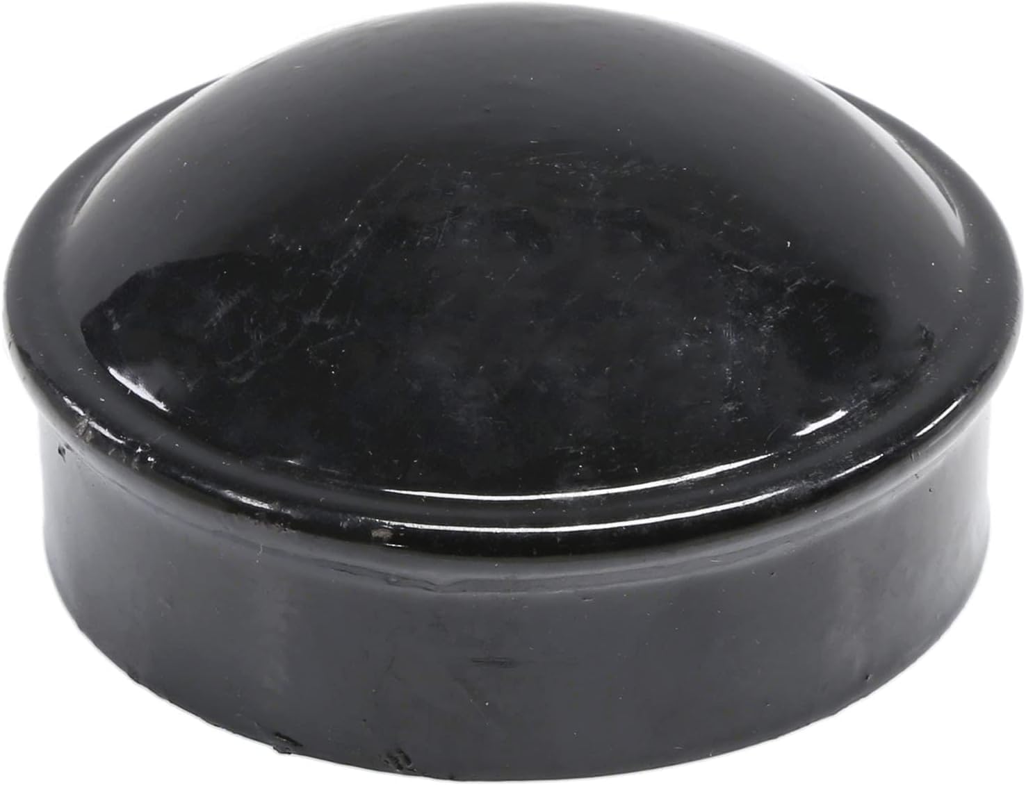 Chain Link Fence Round Dome External Metal Post Caps - Pressed Steel Fence Post Caps - Chain Link Cover Caps (4 Pack, Black Coated Steel, 1-7/8" Round