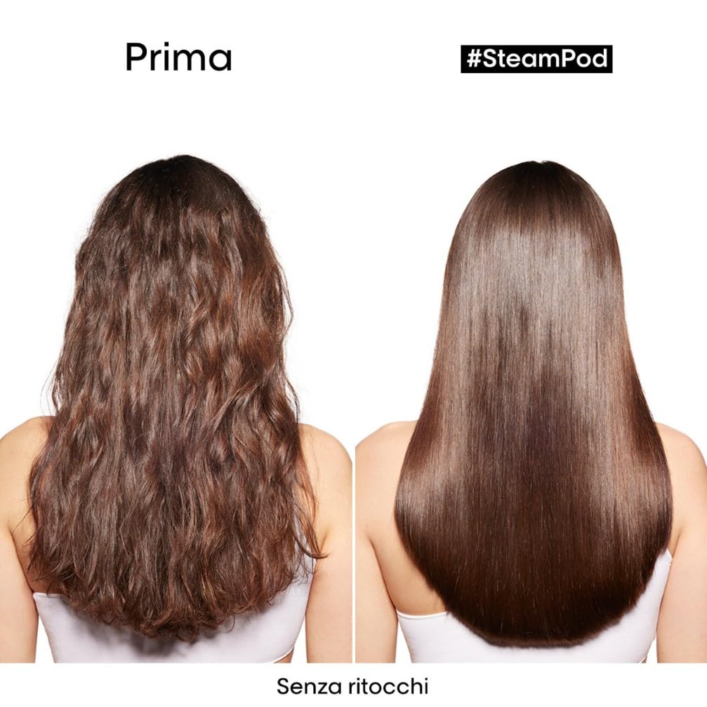 L'Oréal Professionnel Siero Termoprotettore, Adatto a Tutte Le Piastre, Per Tutti i Tipi di Capelli, Effetto Anti-crespo Fino a 72h, SteamPod, 50 ml