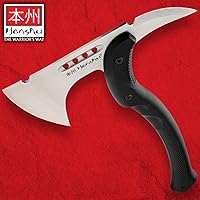 Vista 4 de Honshu Karito Tomahawk Axe Mezcla salvaje de tradición e innovación Funda de cuero premium