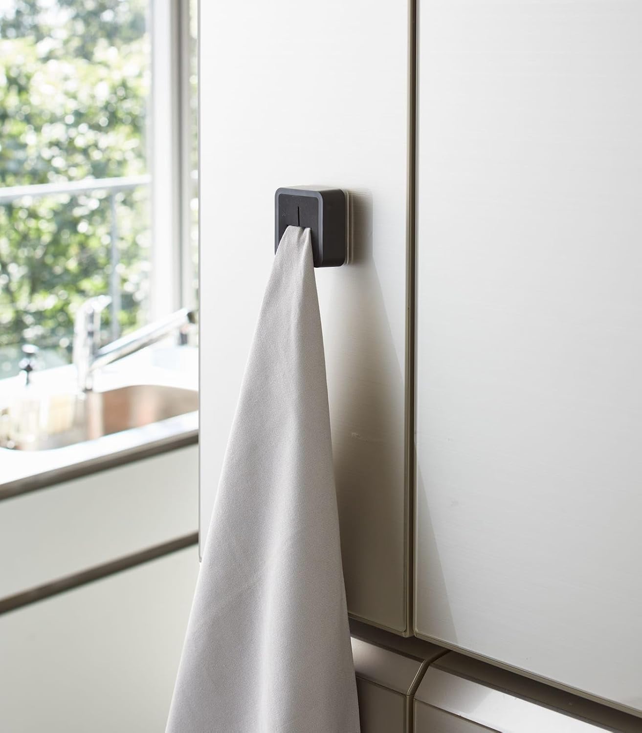 Yamazaki Home Tower Self-Adhesive Kitchen Dish Towel Or Tea Towel Holder, Wall Mounted Cloth Hanger - Abs Plastic image 2