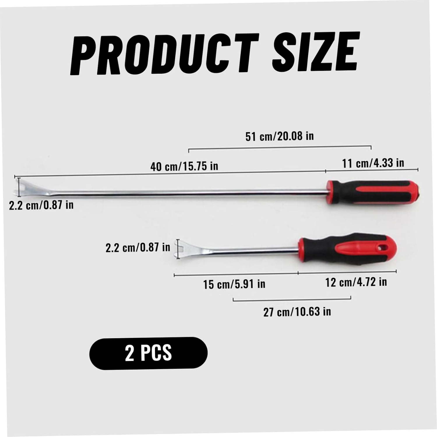 2Pcs Car Clip Remover Tool Metal Auto Trim Removal Tool with Comfort Handle Non-Slip for Car Repair