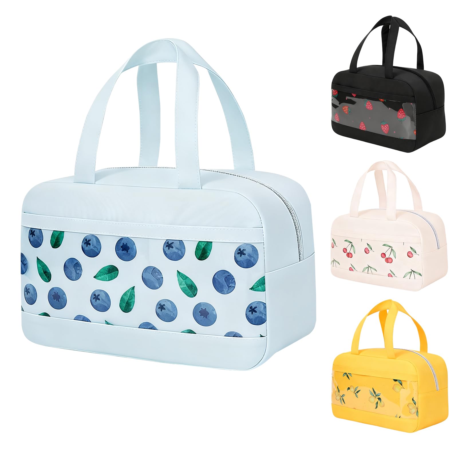 UoQo Large Lunch Bag for Women Men Lunch Box Bag Waterproof Lunch Tote Bag for Thermal Cooler Bag for Work School Picnic Travel (Blue, 9L)