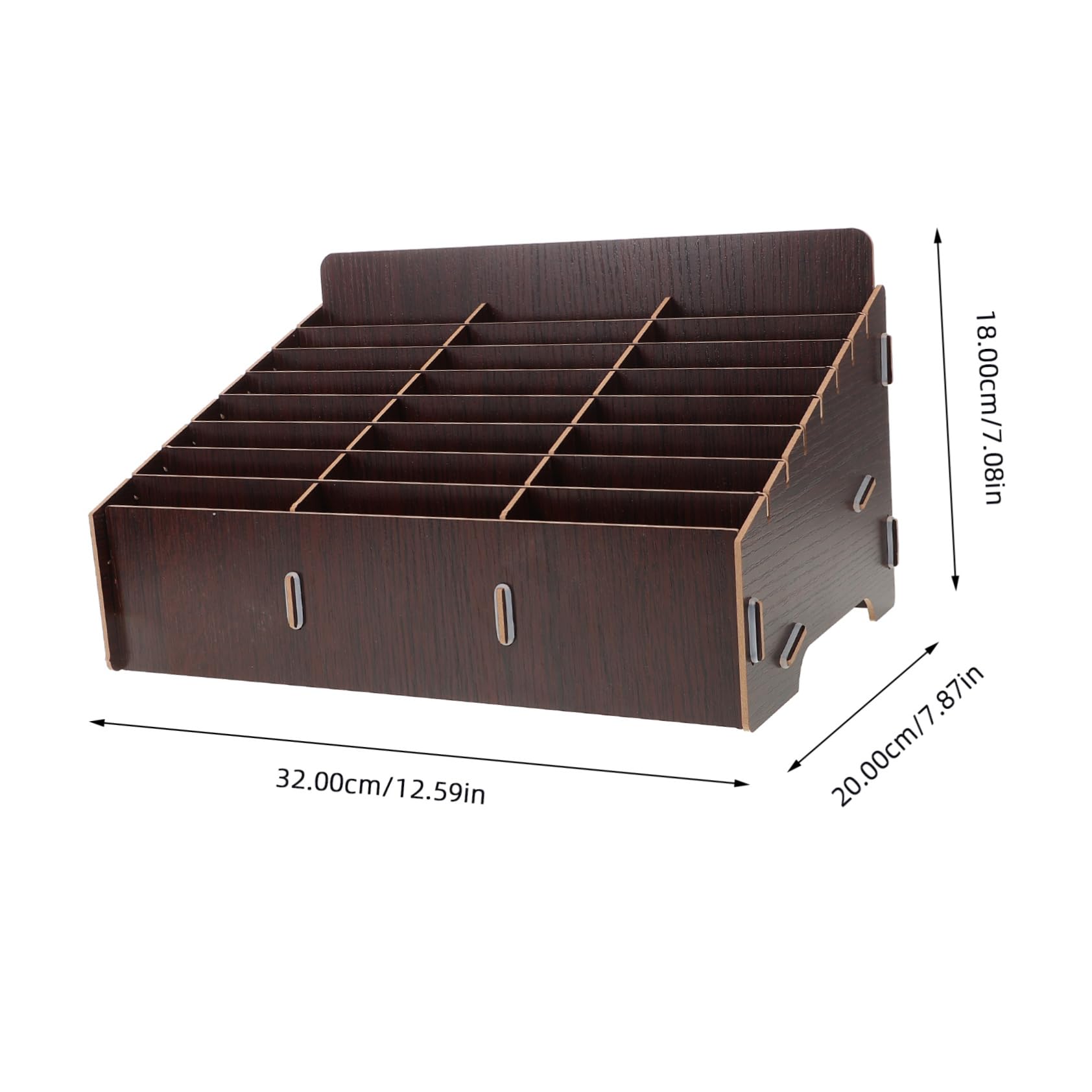 Organizer da Scrivania Versatile Multi-scomparti in Legno Porta Cellulare e Classificatore per Cellulari e Piccoli Oggetti per Aula e Ufficio