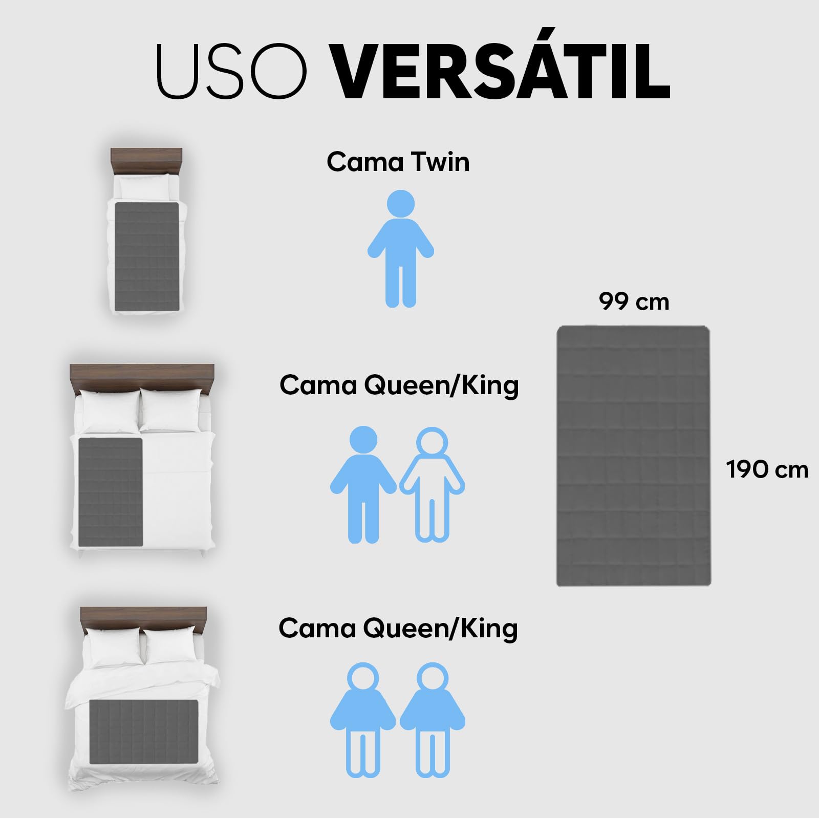 Adamson B10 Sistema de Enfriamiento para Cama - Twin 190x100 cm - 100% Algodón Cubierta Refrigerante para Sudor Nocturno - Colchón Enfriador de Agua Perfecto para Dormidores con Calor - Gris