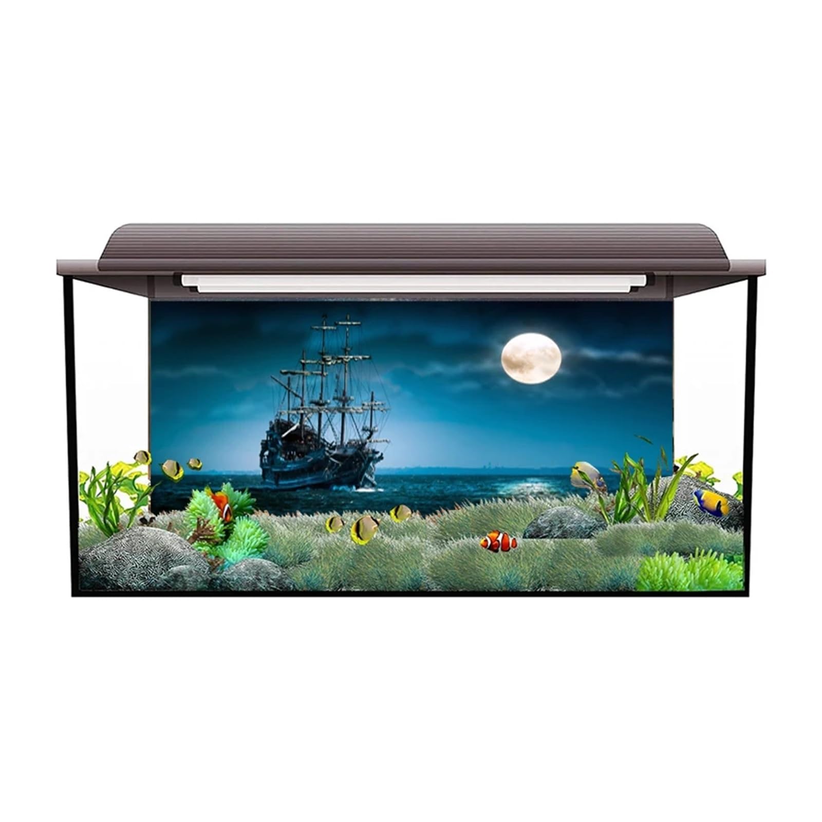 Fond Aquarium Autocollant de Fond d'aquarium, Affiche Ciel Nocturne, décoration, Papier Peint Autocollant, arrière-Plan(41x 122cm)