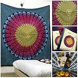 Exclusive Branded Peacock Feather Tapestry By Urbanknot Hippie Bohemian Dorm Decor Wall Hanging