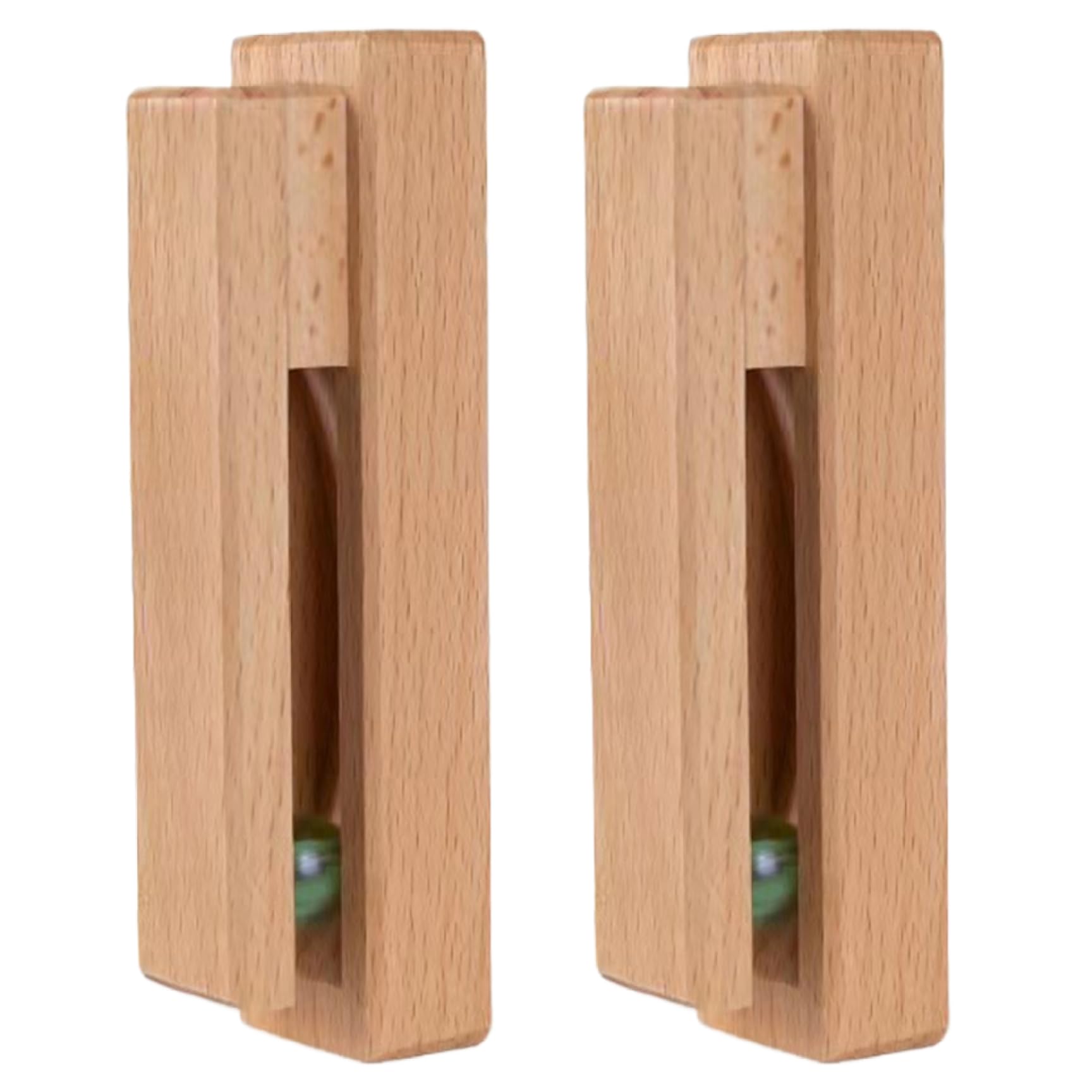 AwnsIMfreien 2PCS Towel Rack Wall Mounted 5.1x1.8x3.2'' Beech Wood Towel Rack with Bead Grip Space-Saving Adhesive Hooks for Tea, Hand and Bath Towels, Wall Hooks