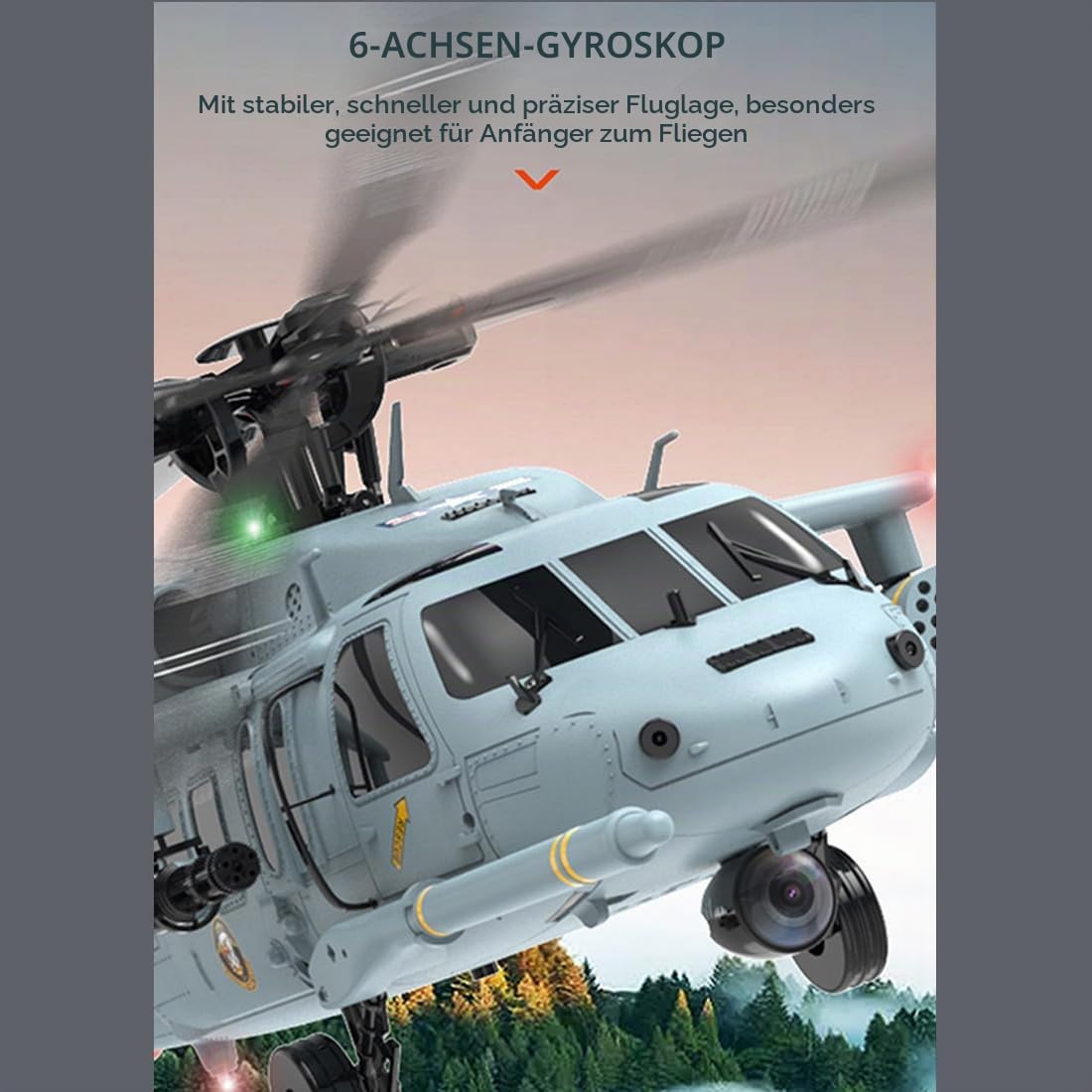 RC Helikopter mit GPS für Erwachsene, YU Xiang F09-H SH60 2.4G 8CH Doppelter bürstenloser Motor 6G/3D Stunt Outdoor Groß Ferngesteuert Hubschrauber, RC-Flugzeuge für Anfänger