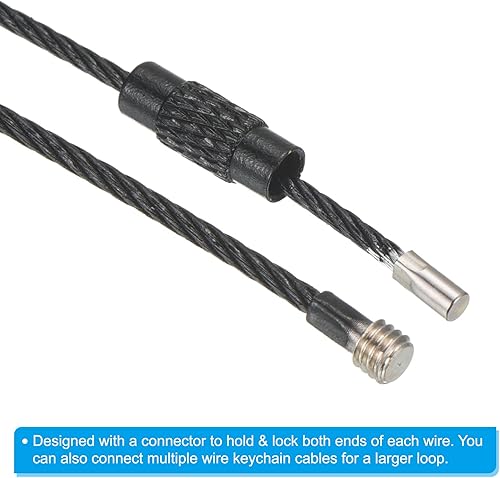 Miniatura 5 de PATIKIL Wire Keychain Cables Titanium Steel Key Ring Loop for Outdoor Hiking