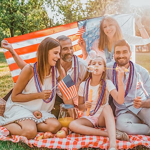 YAXINRUI-15-Pcs-4th-of-July-Necklace-Patriotic-Beads-Necklaces-4th-of-july-Accessories-33-Inch-Independence-Day-Patriotic-Beads-Necklaces-4th-of-July-Beads-for-Patriotic-Parade-Party