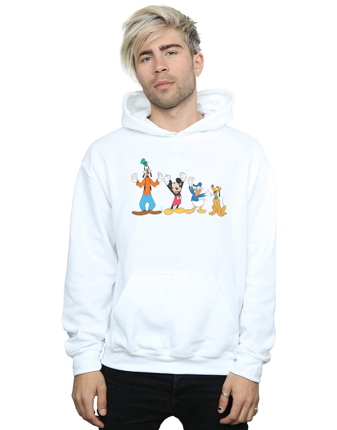 Absolute Cult Men's White Disney Mickey Mouse Friends Hoodie XXX-Large