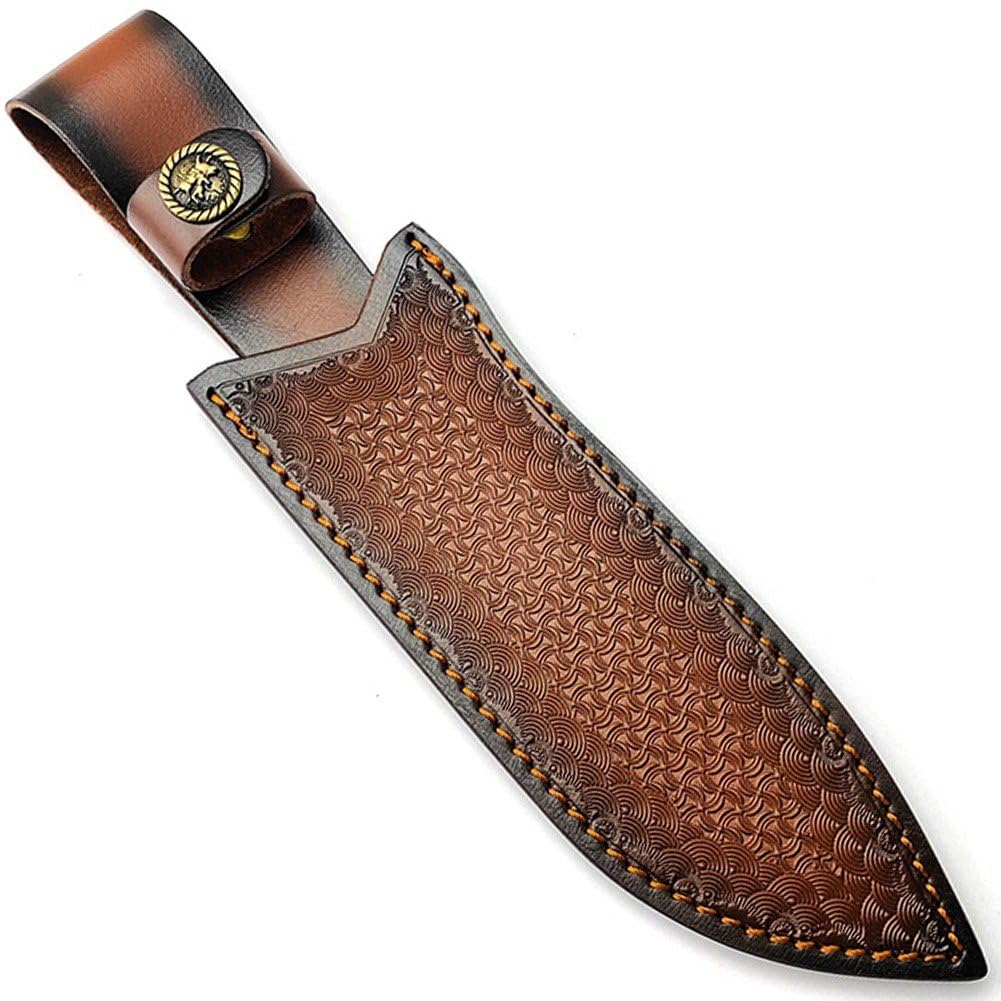 Sanfly Men's Style2 Leather Knife Sheath Portable Straight Knife Holster Outdoor Hunting Holster Universal Knife Protective Cover