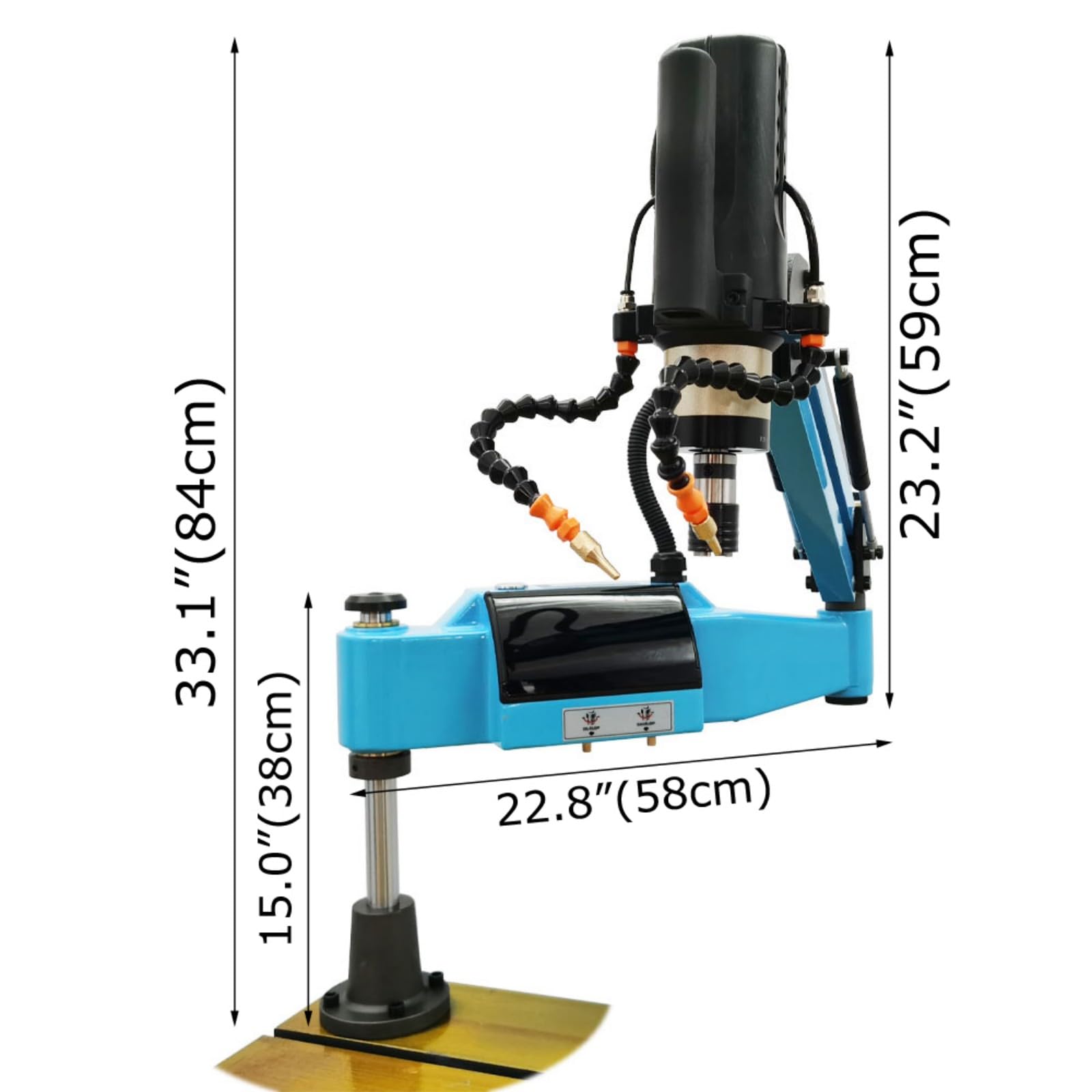 BEILOCKERY 220V Universal 360° Electric Tapping Machine, M3-M16 Tapping Threading Machine with Taps, 600W Drilling Milling Tapping Machine with Touch Screen and Protective Cover