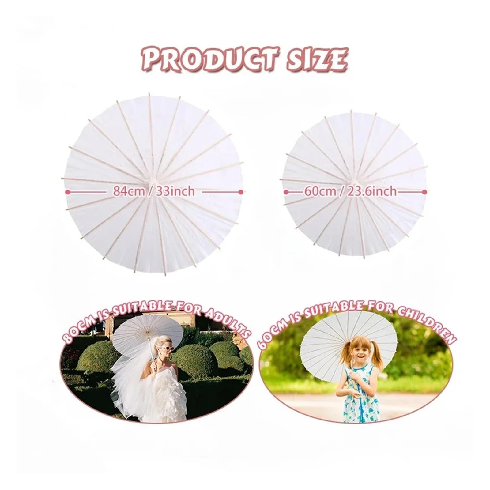 Paraguas De Papels para Boda White Paper Parasol For Wedding