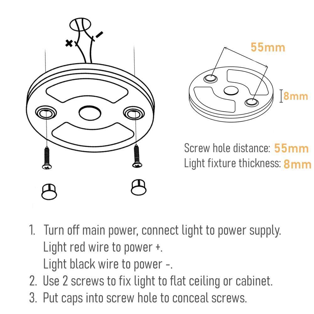 4 x Lampada da Soffitto Camper Auto LED 12V Dimmerabile Plafoniera 75mm 235LM 3000K con Luce Blu, Montaggio Superficiale per Caravan Barca Yacht illuminazione Interna