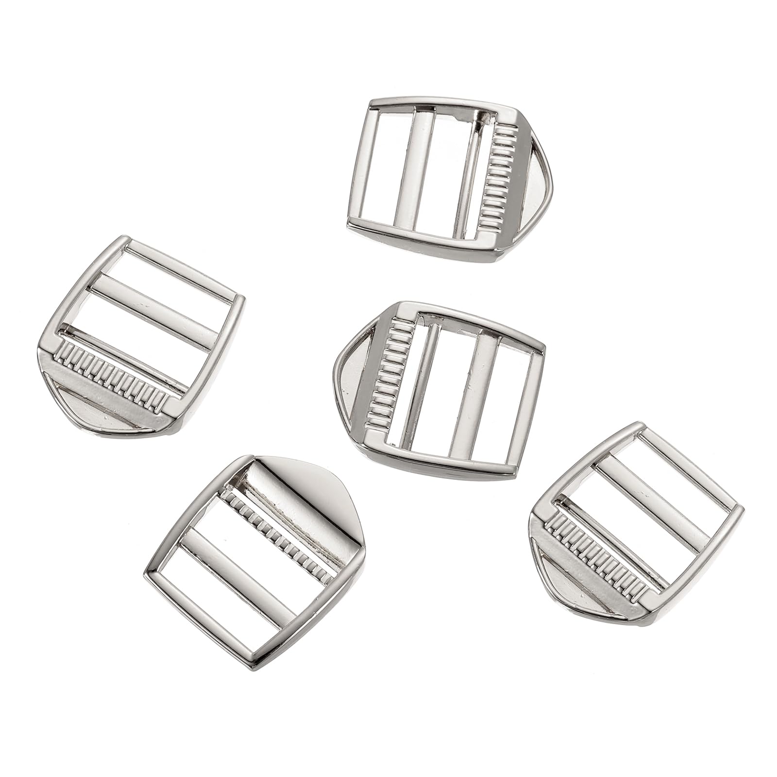 uxcell Metal Ladder Lock Slider, 5Pcs Zinc Alloy Adjustable Webbing Strap Release Buckles for Backpack Strap Replacement
