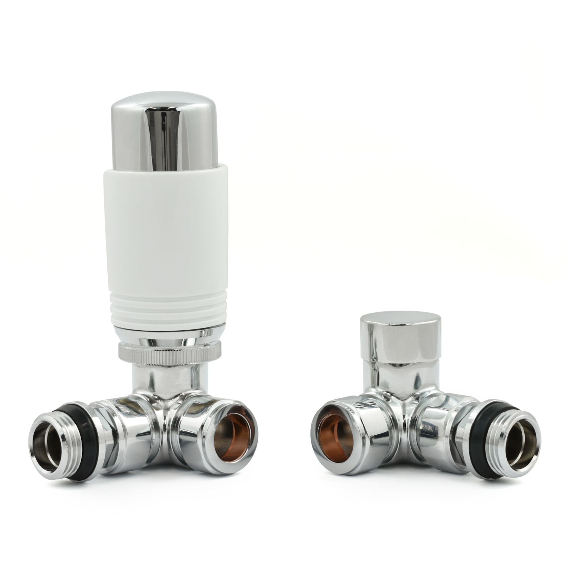Marella 3 Moderna Termostatica Termostatica Valvola Angolo TRV con Lock-Shield (Bianco)