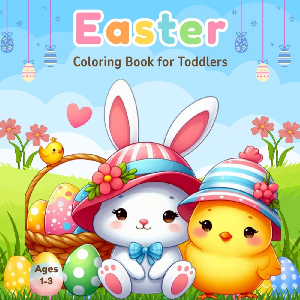 Easter Coloring Book for Toddlers: Big and Easy Illustrations with Bold lines to Color for Kids Ages 1-3