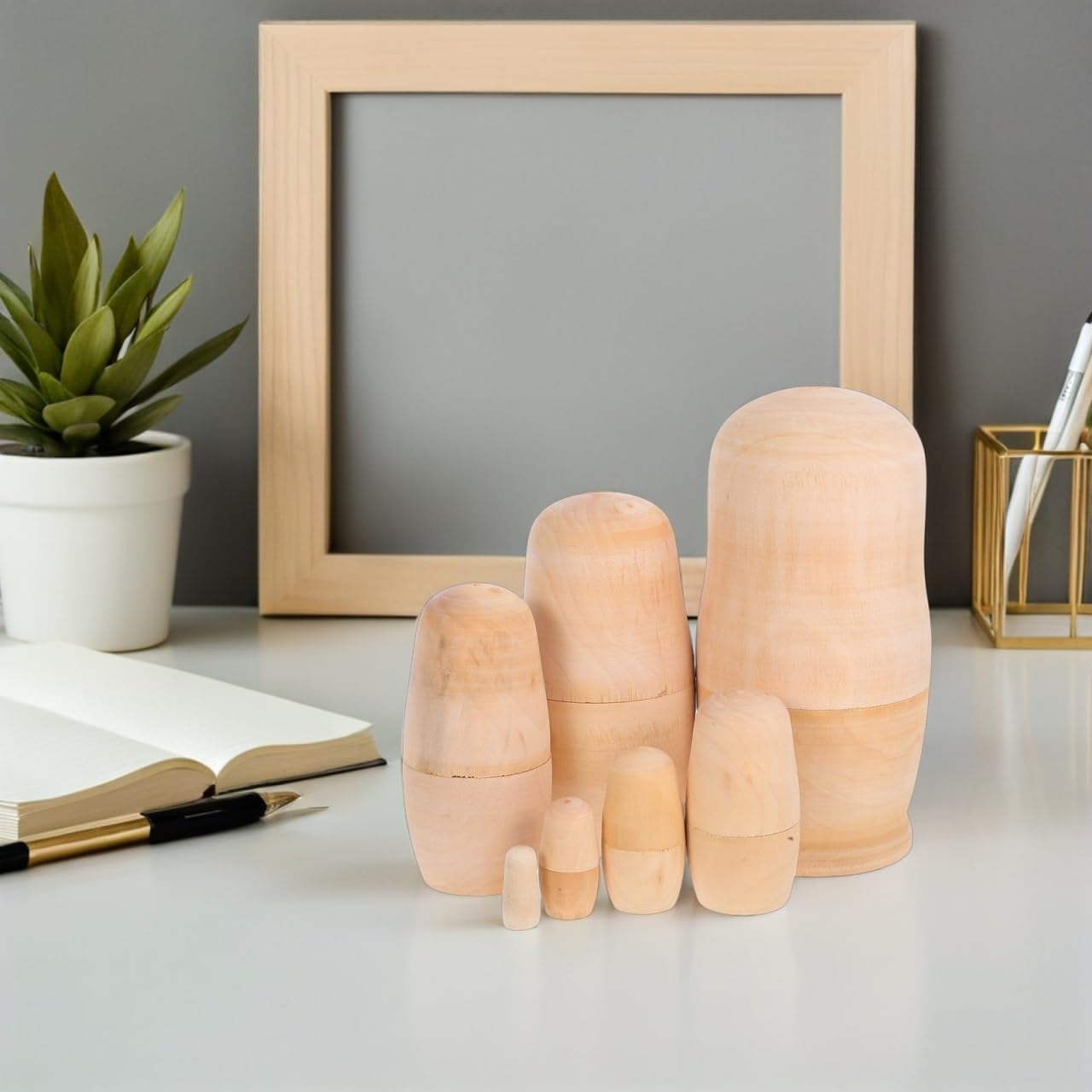 Amazon | iplusmile マトリョーシカ 7個セット 未塗装 木製ロシア人形