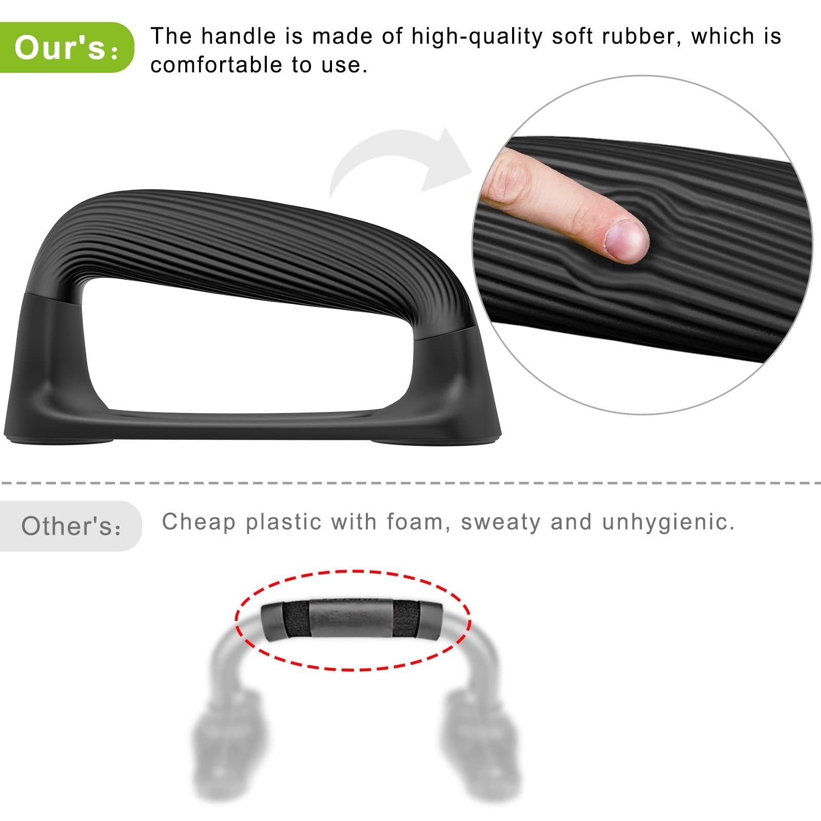 Kipika Liegestützgriffe für Zuhause – Push-Up Bars mit Anti-Rutsch-Unterseite,Soft Handles,Set of 2