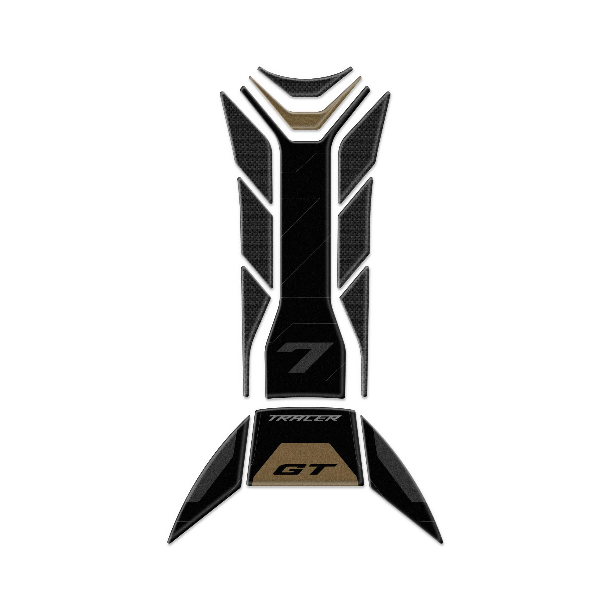 Az Graphishop Paraserbatoio Resina 3D Compatibile Con Yamaha Tracer 7 GT 2025-2026 Protezione da Urti e Graffi Made in Italy GP-6032 (Tech Black)