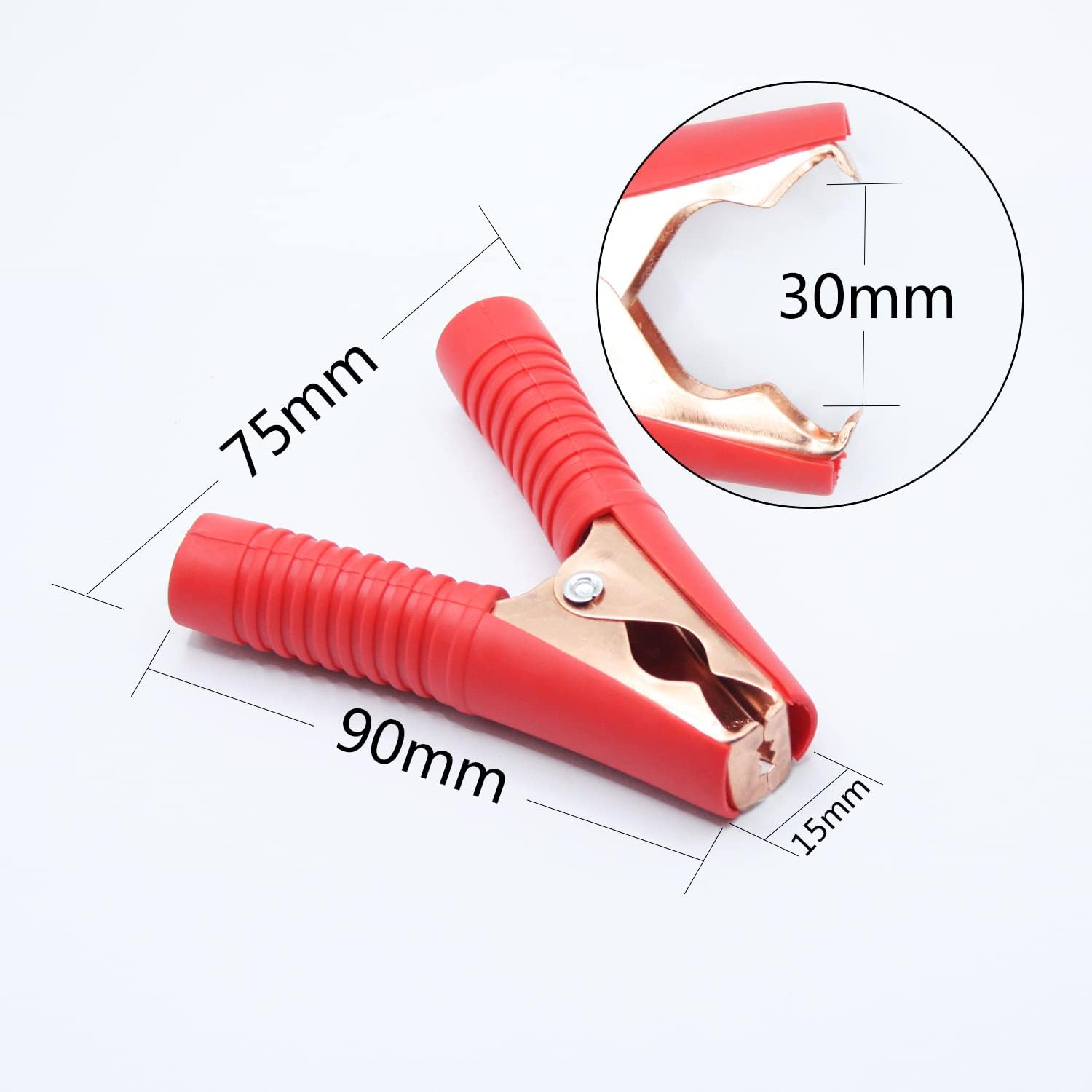 100A Alligator Clips, 90mm Car Battery Charger Clamps, Replacement Jumper Cables Boost Clamp for Auto Vehicle Boat (4Pcs) - Image 7