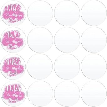 20 Pieces Clear Circle Acrylic Sheet 4.5 Inch Acrylic Plexiglass Disc Transparent Round Acrylic Sign for Baby Milestone Cards, Place Cards, Painting and DIY Projects 4.5 Inch