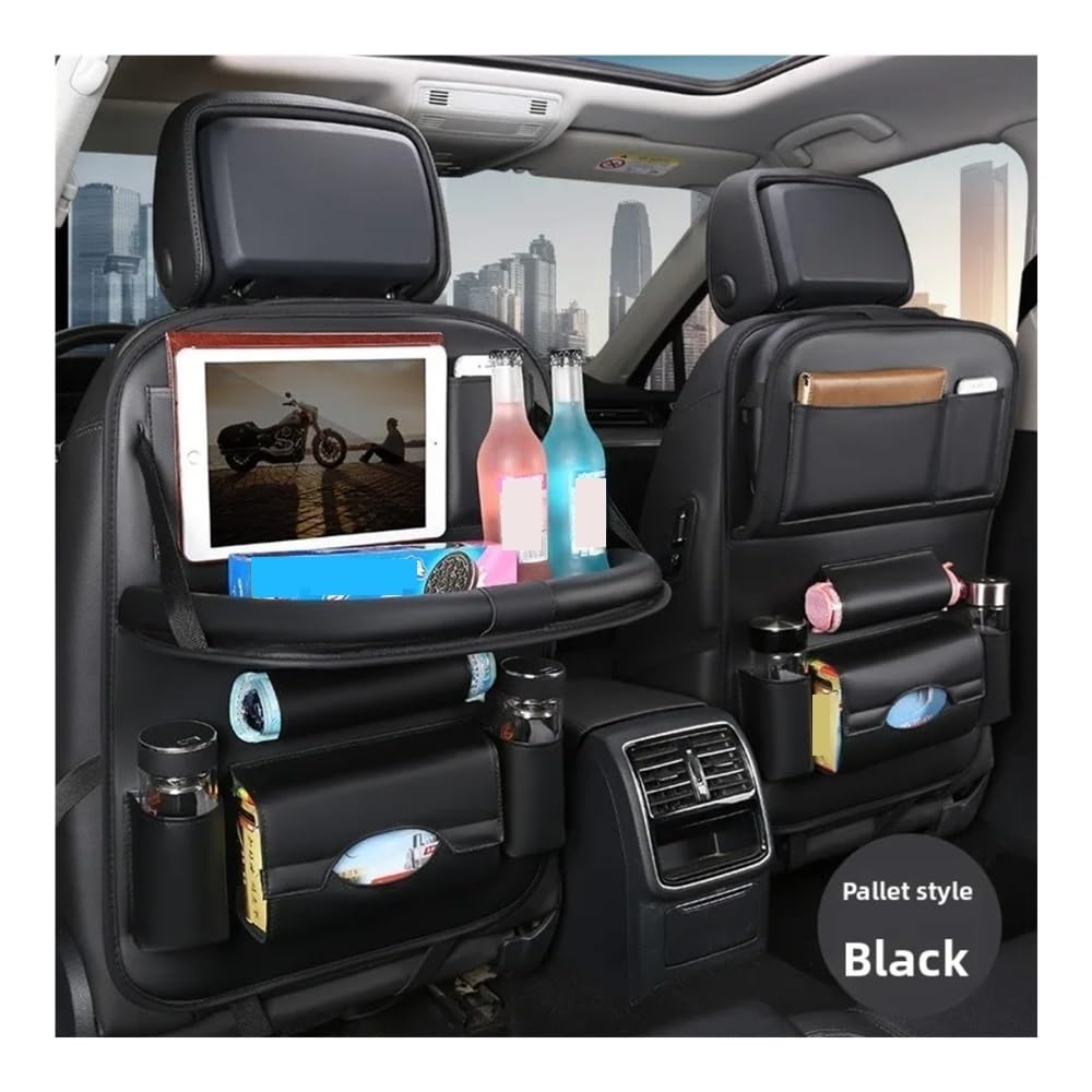 Bigbibi Organizer for Auto Multitasche Impermeabile con Vassoio Pieghevole(Beige with Pallet)