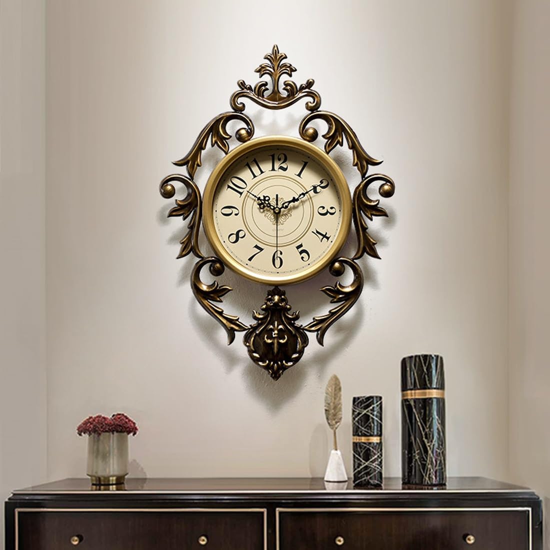 Grande orologio da parete decorativo moderno, silenzioso, senza ticchettio, al quarzo, a batteria, adatto for soggiorno e camera da letto.