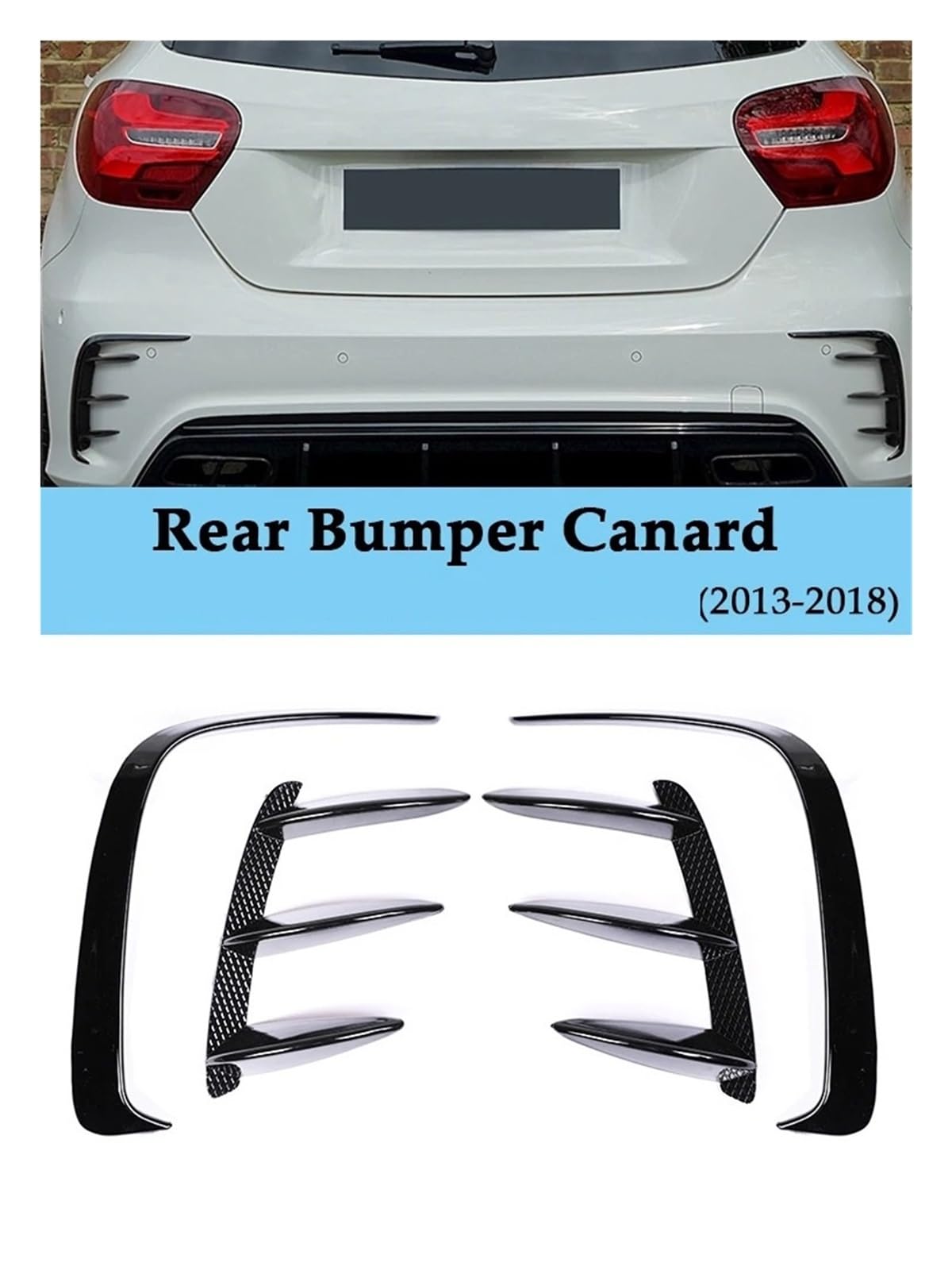 Labbro Anteriore Spoiler Per Benz Classe A W176 A45 2013-2016 2017 2018 Paraurti Posteriore Sportivo Con Presa D'aria Splitter Spoiler Copertura Accessori Auto Neri Labbra Paraurti(A45 Gloss Black Tee