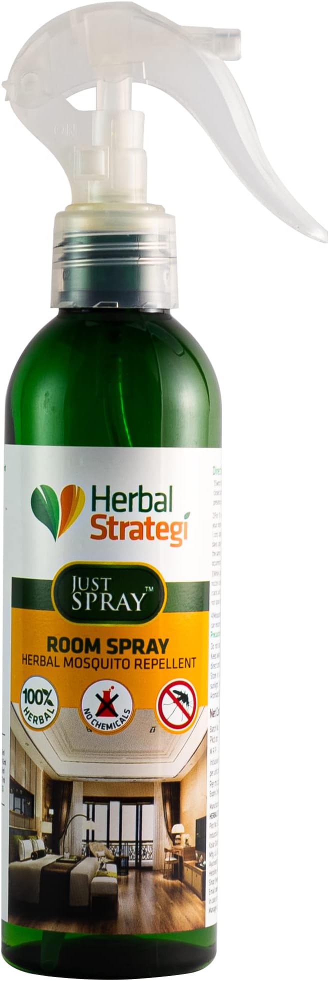 Herbal Strategi Mosquito Repellent Room Spray - 200ml | Proven effective against mosquitoes causing Dengue Zika Chikungunya | 100% Herbal and Chemical free | Baby and Pet safe | Ayush certified