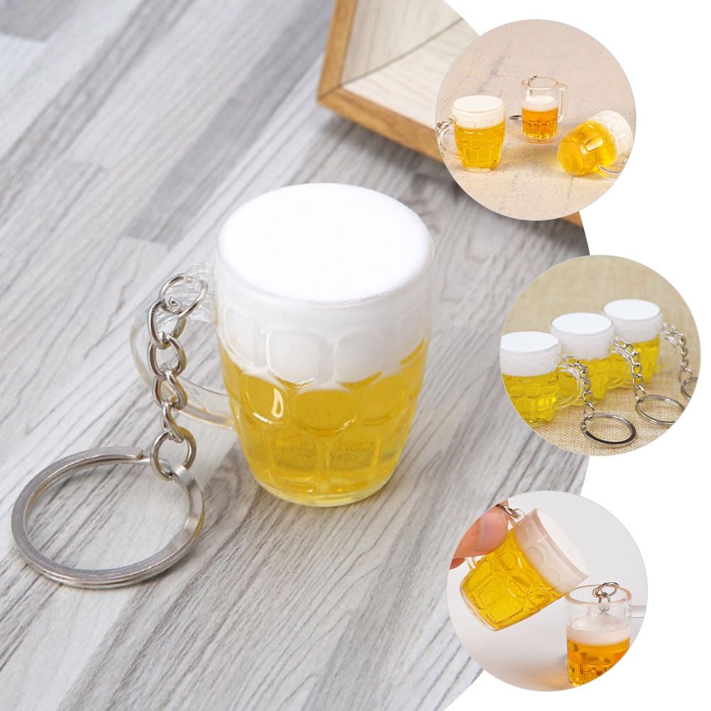 CALLARON 4 portachiavi per boccale di birra, modello auto, accessorio per zaino, portachiavi per borsa, borsa per auto, ornamenti da appendere, bicchiere per vino