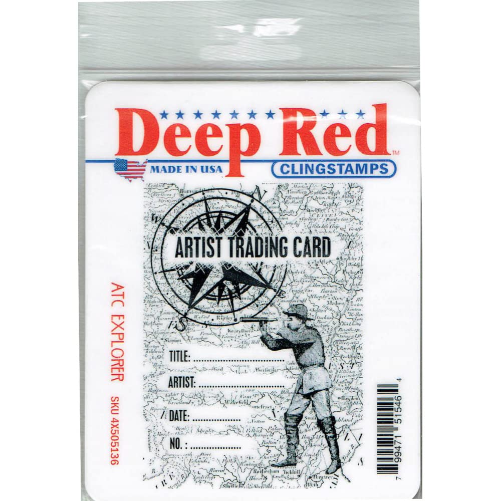 Deep Red Cling Stamp ATC Explorer pour décorer vos carnets de voyage