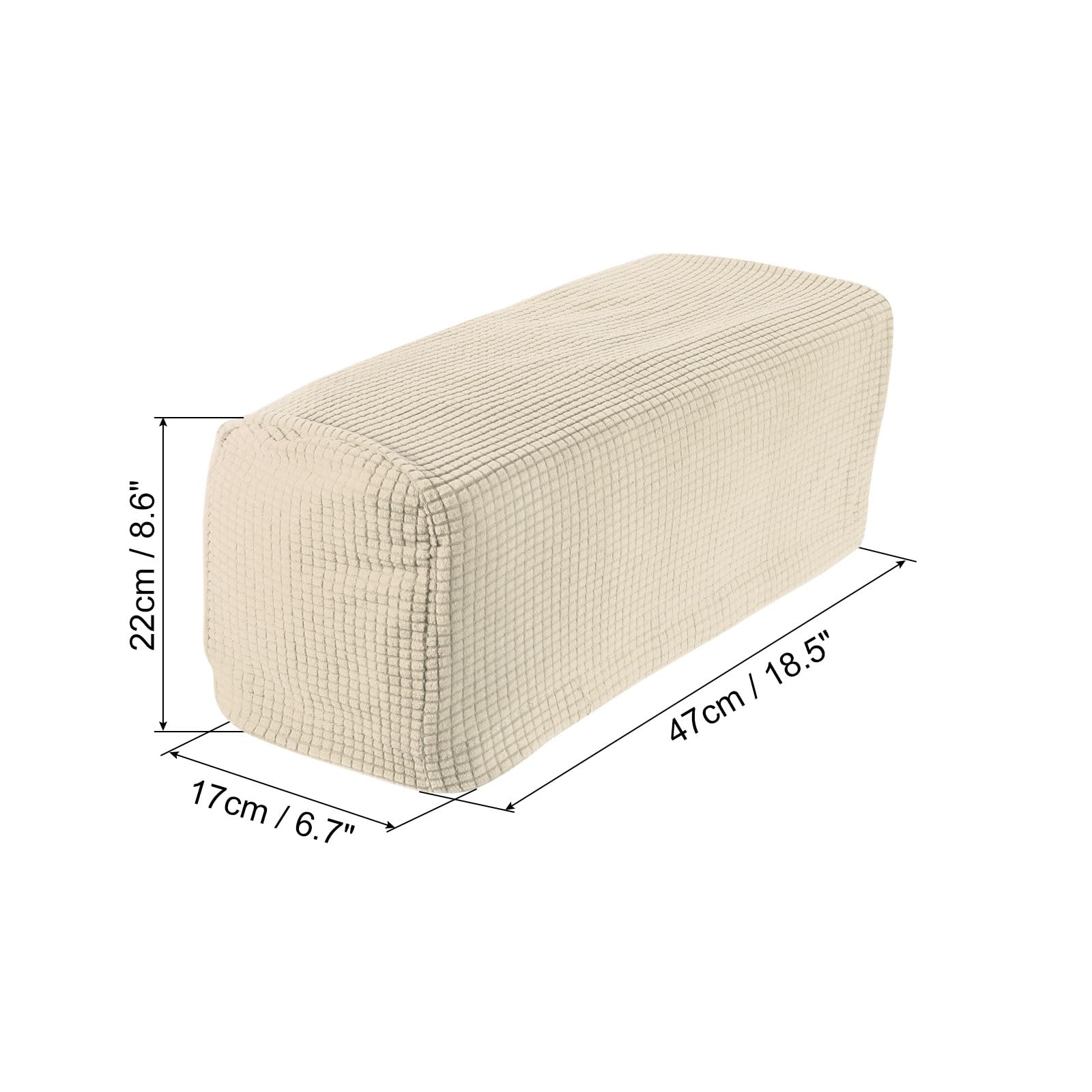 uxcell 4pcs Stretch Armrest Covers for Chairs/Sofas, Couch Arm Covers with Twist Pin, Furniture Protector Slipcovers for Sofa Chair Recliner Cream White