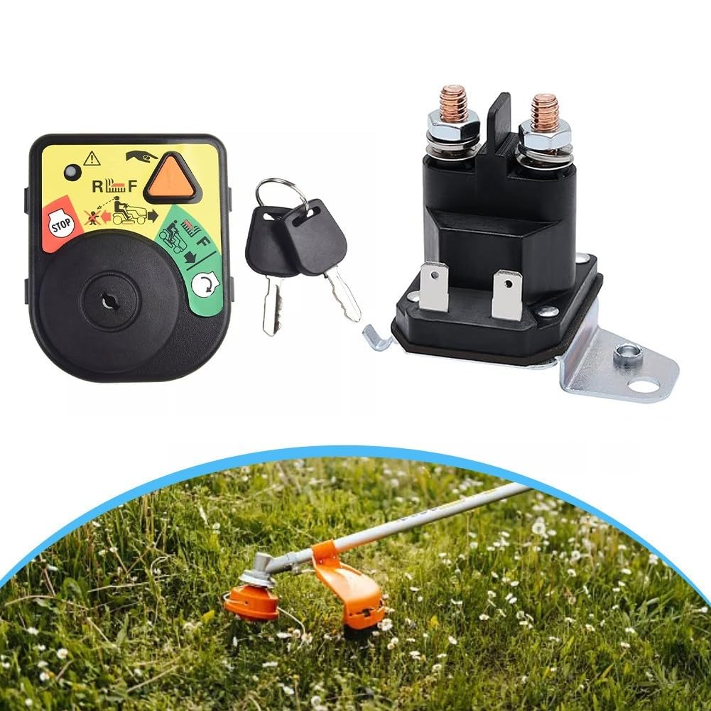 Módulo de interruptor de encendido para cortacésped, relé solenoide de arranque 725-06153A compatible con Cadet para XT1 para XT2 y para tractores CRAFTSMAN, juego de 2 piezas
