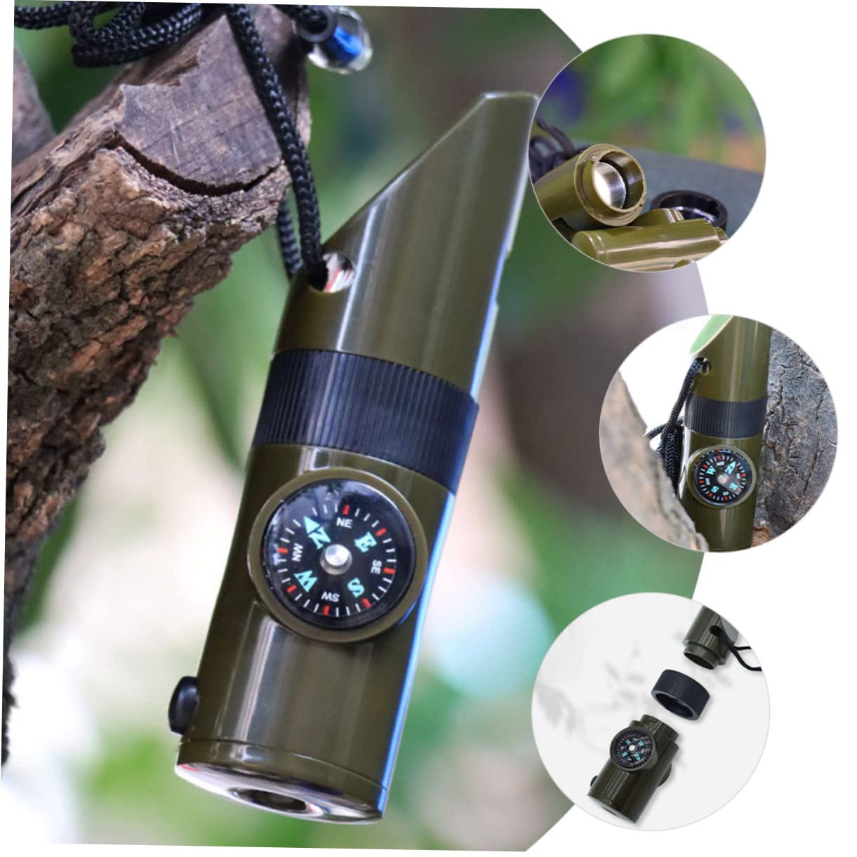 Sosoport Kompasspfeife Doppelt Tragbare Outdoor-Pfeife Einziehbar Multifunktionspfeife Bogenschießen Wiederaufladbar Kette Notfallpfeife Für Den Außenbereich Radio Abs