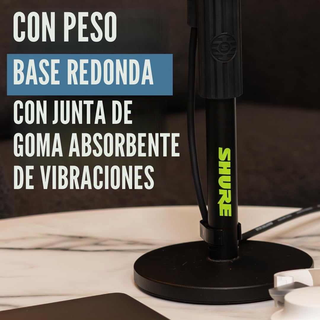 SHURE PGA181 ＆ SH-DESKTOP1 Shure by Gator Broadcast Desk Series; Pie de micrófono de