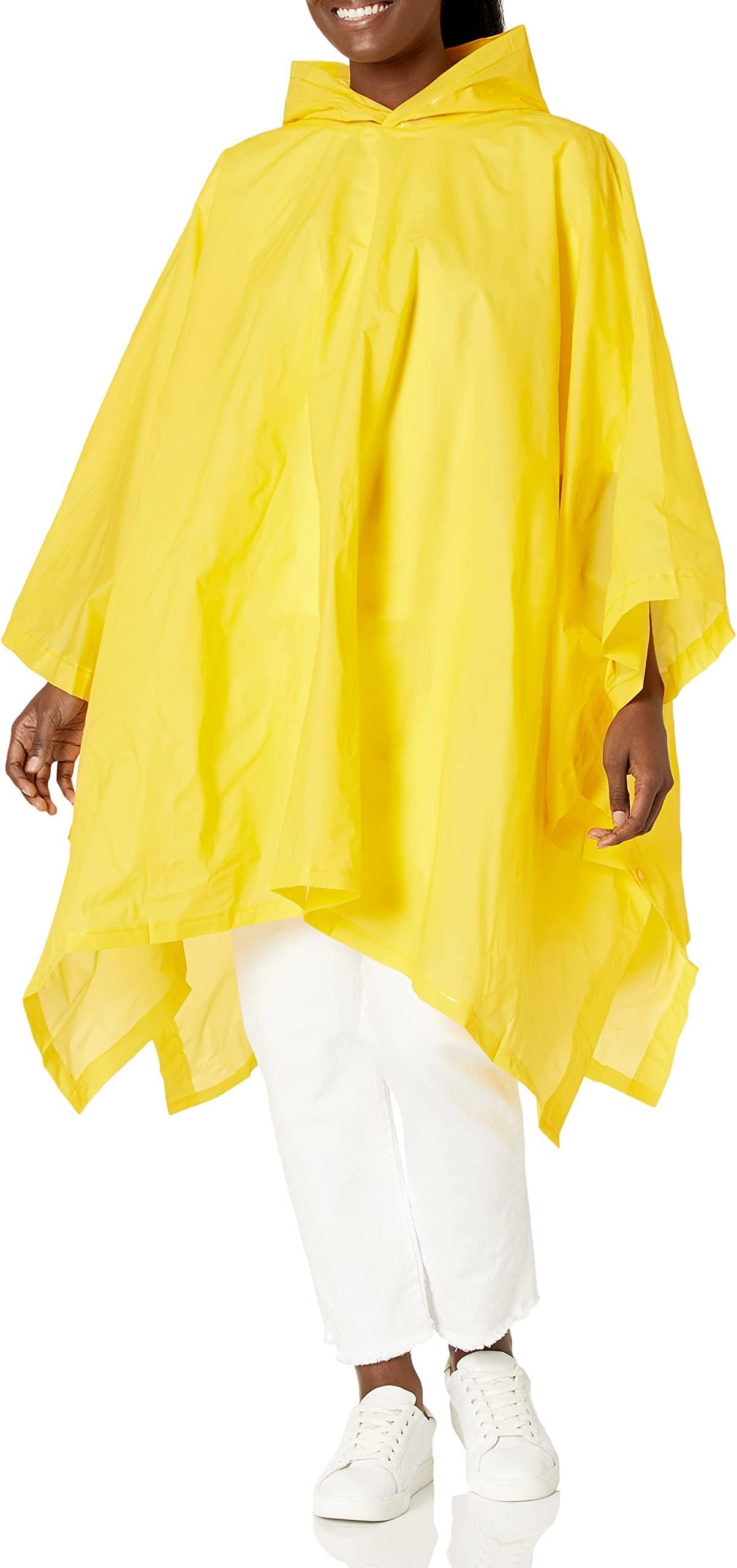 Kids Lightweight Hooded Packable Pancho with Side Snaps