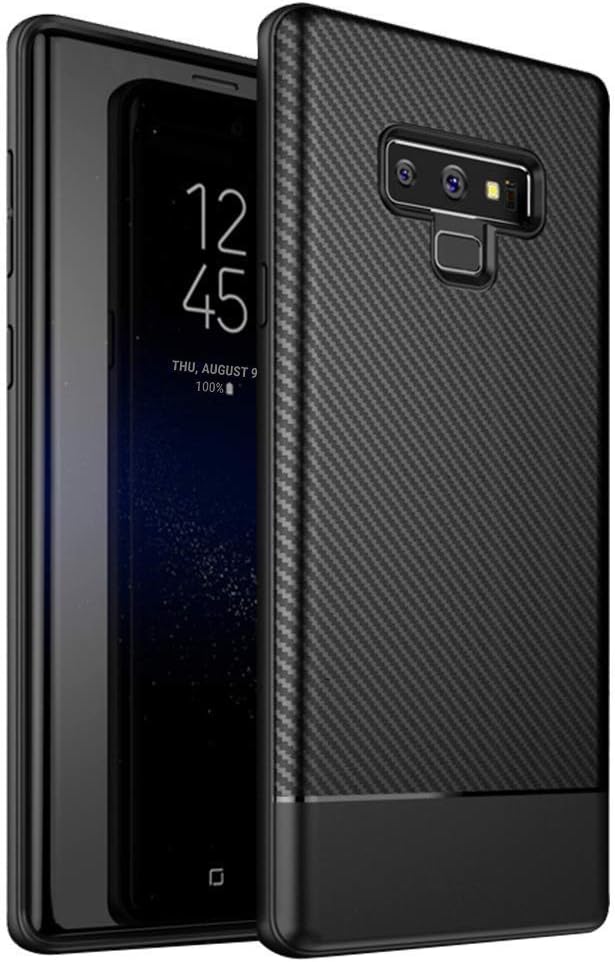 Galaxy Note 9 Case, Carbon Fiber Design TPU Ultra Thin Flexible Cover Shock Absorption Scratch Proof Anti-Slip Protective Case Cover for Samsung Galaxy Note 9
