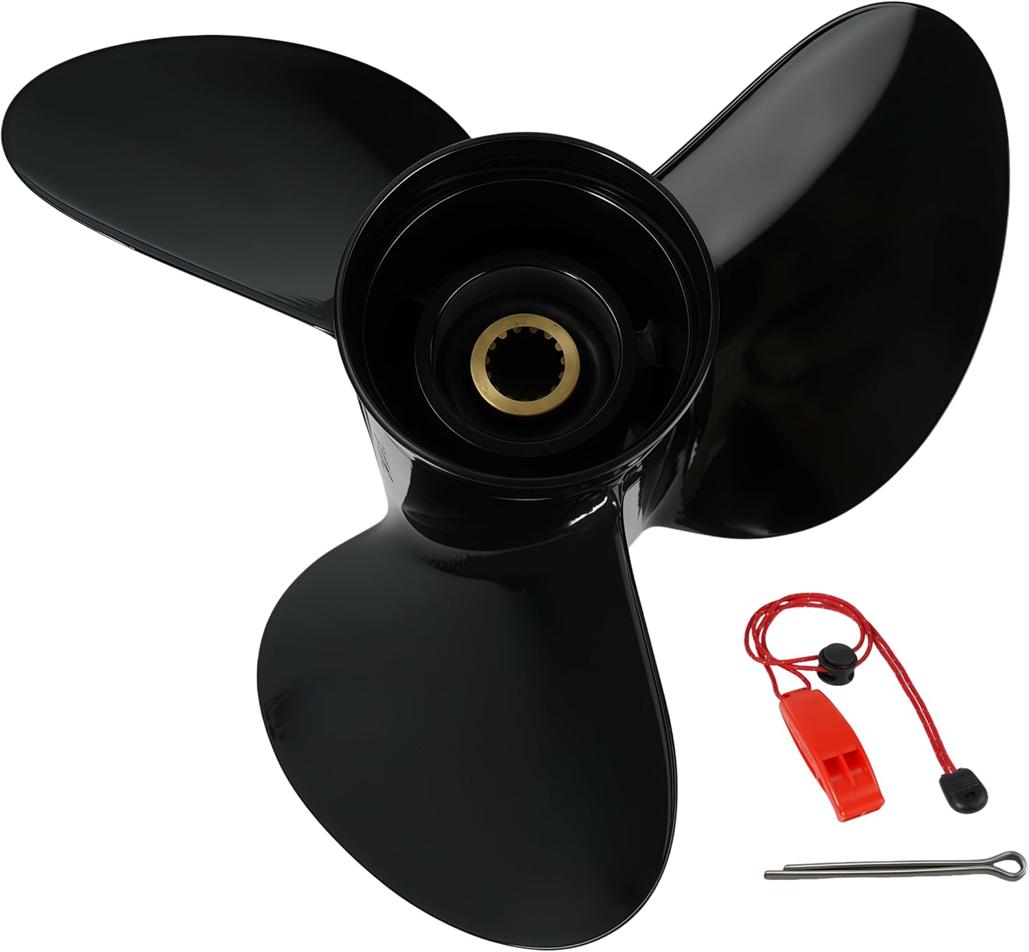 for 14x21 Suzuki/Tohatsu/Johnson Prop Engines 50HP,60HP,70HP,90HP,100HP,115HP,140HP,OEM Upgrade 3 Blade Aluminum Outboard Propeller,15 Spline Tooth,RH