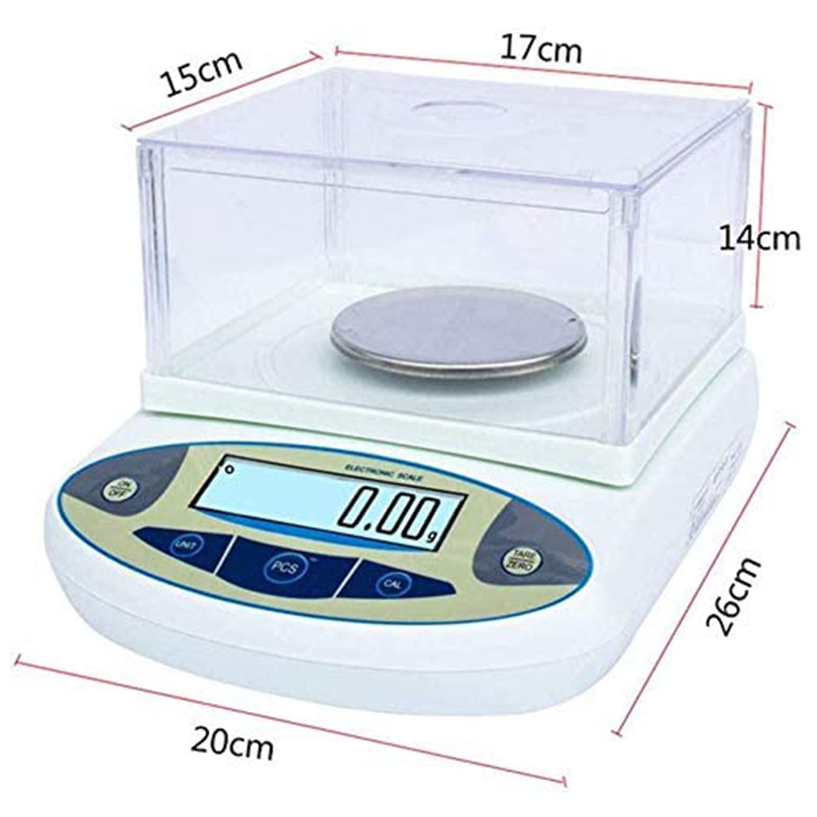 Básculas Digitales De Laboratorio Electrónico, 300g/500g/600g/1000g/2000g/3000g 0.01g Balanzas Analíticas De Precisión Balanza De Cocina con Parabrisas,para Joyería, Farmacia,3000g/0.01g